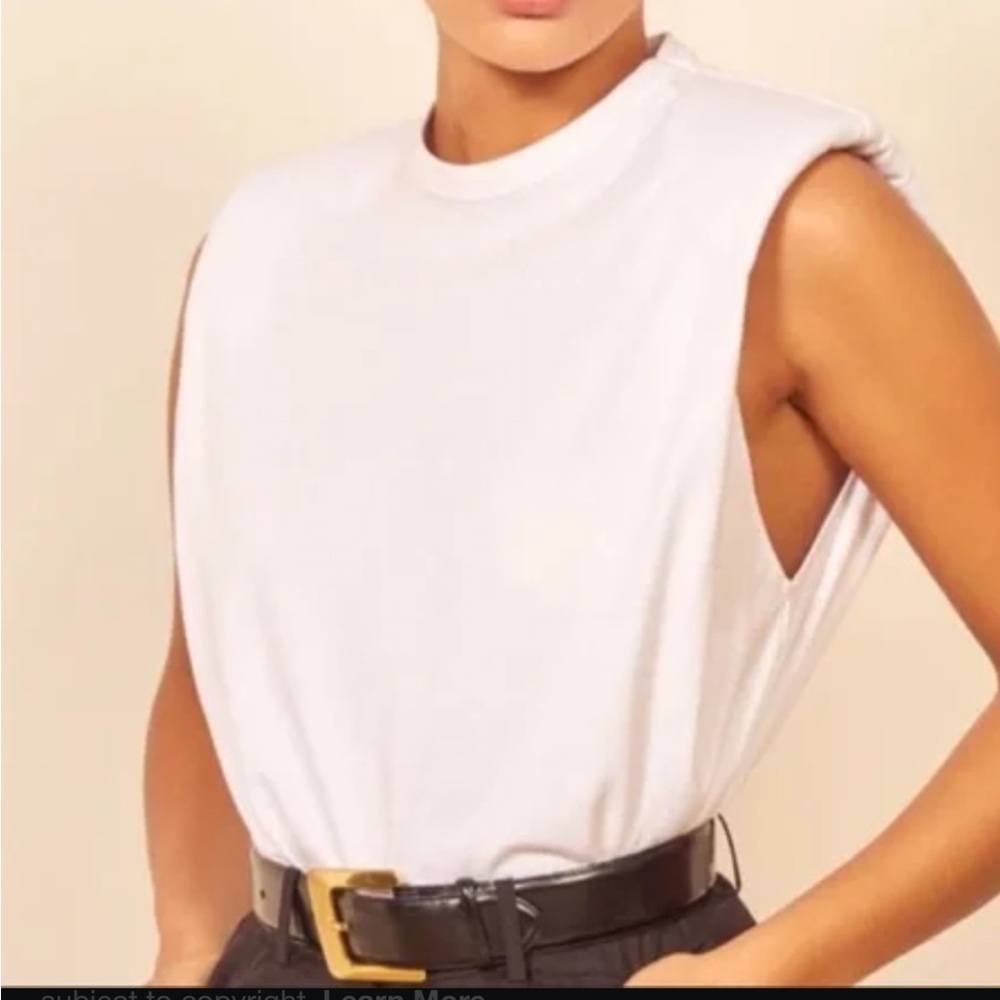 Reformation White padded muscle tank